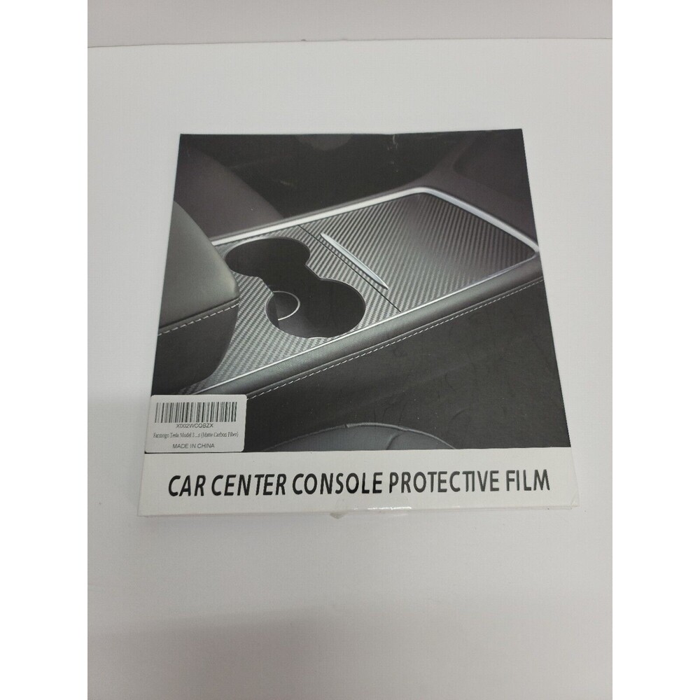 ABS Carbon Fiber Front Water Cup Panel Cover Trim For Tesla Model 3/Y 2021-2023